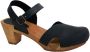 Sanita Comfortwear Sanita Clogs Damen Sandalen Wood-Matrix Square Flex Sandal Black - Thumbnail 1