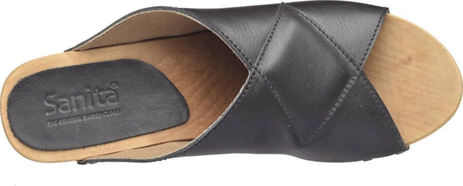 Sanita Wood-Kelo Square Flex Sandal ZWART