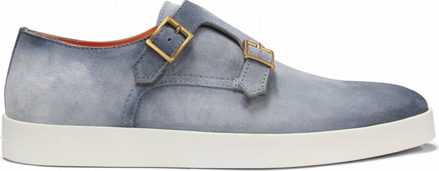 Santoni InstapSchoen Blauw IT 10.5 Mannen Lente Zomer Collectie Leer