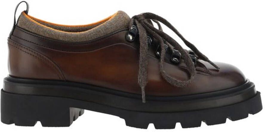 Santoni Lace-Up Schoenen Van Leer Met Comfortabel Design