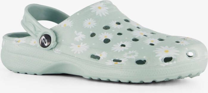 Scapino Dames klompen groen met madeliefjes Clogs