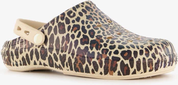 Scapino Dames klompen met panterprint beige Clogs