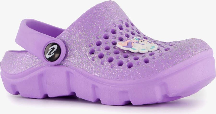 Scapino Kinder klompen paars met glitters en eenhoorn Clogs