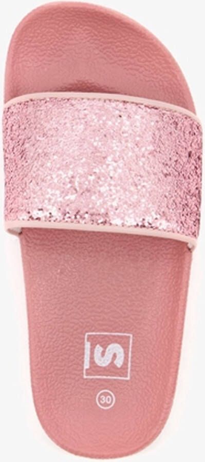 Scapino Meisjes badslippers roze met glitters