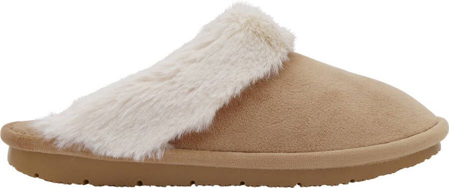 Scholl BRIENNE Microfibre+synthetic fur Dames Slippers Beige