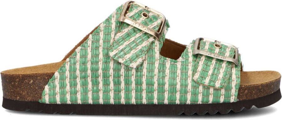 Scholl Raffia Noelle Groene Slippers Green Dames