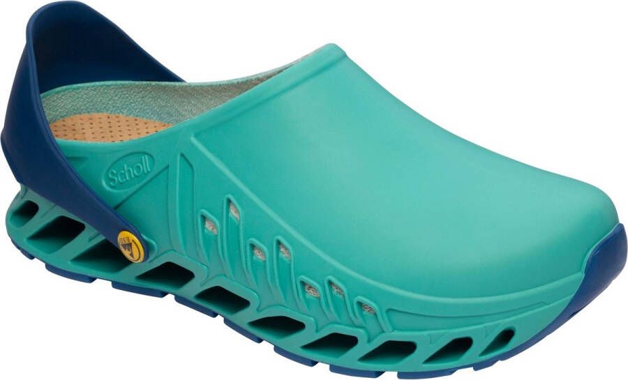 Scholl EVOFLEX Tpr -U Emerald Navy Blue Unisex Clogs Emerald Navy Blue