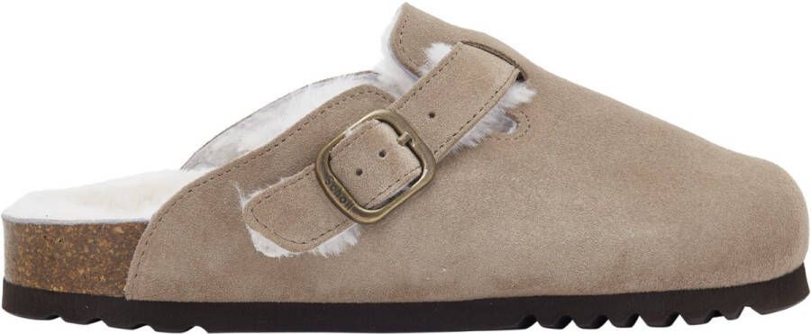 Scholl FAE NEW F Suede SA Womens Dark Beige FALSO Clogs Dark Beige