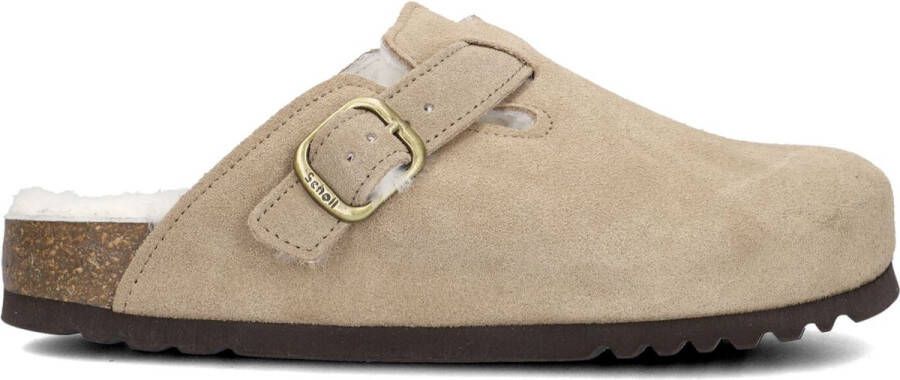 Scholl FAE NEW F Suede SA Womens Dark Beige FALSO Clogs Dark Beige