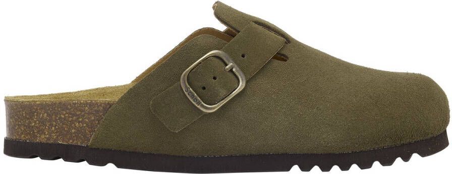 Scholl FAE NEW Suede SA Dames Clogs Khaki