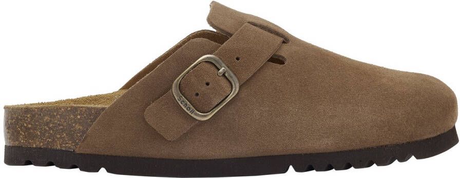 Scholl FAE NEW Suede SA Womens Taupe FALSO Clogs Taupe