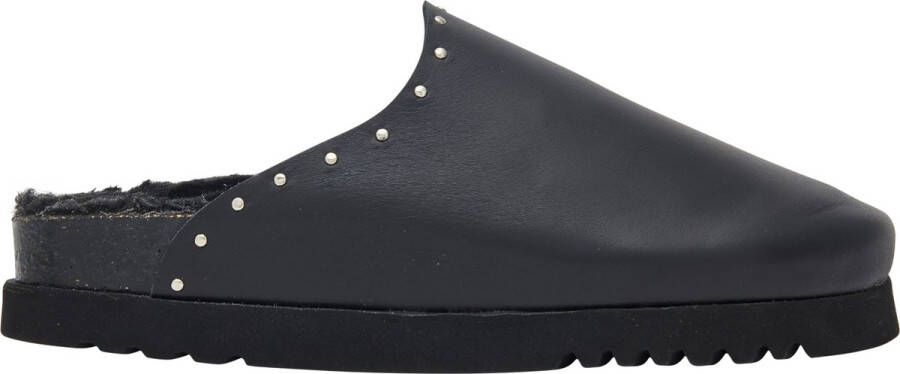 Scholl FAE STUDS Leather+studs Womens Black FALSO Clogs Black