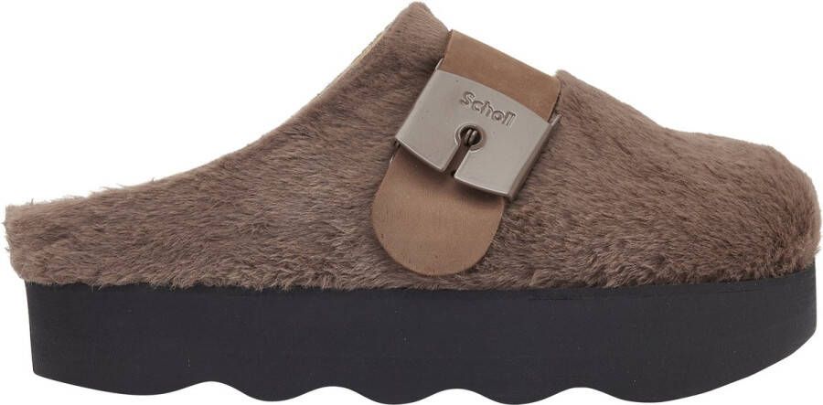 Scholl GRETA E Synthetic fur Dames Clogs Brown