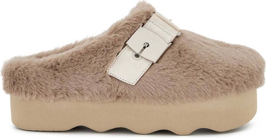 Scholl GRETA E Synthetic fur Dames Clogs Taupe