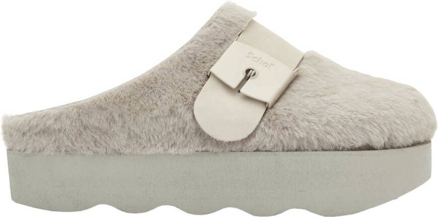 Scholl GRETA E Synthetic fur Womens Taupe FALSO Clogs Taupe