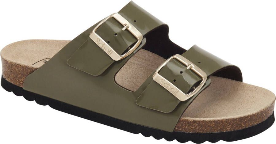 Scholl JOSEPHINE PatSynth-W Dames Muiltjes Khaki