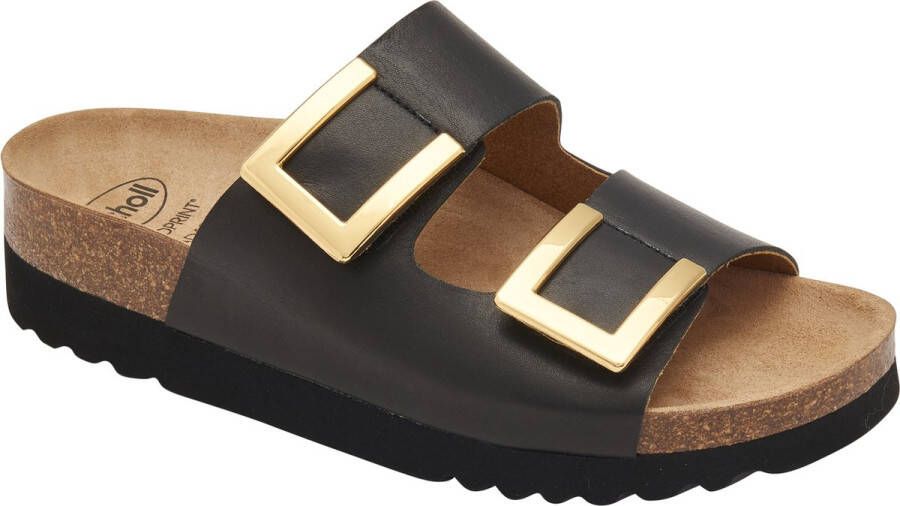 Scholl MONTEREY 2 STRAPS AD Lea-W Dames Muiltjes Black