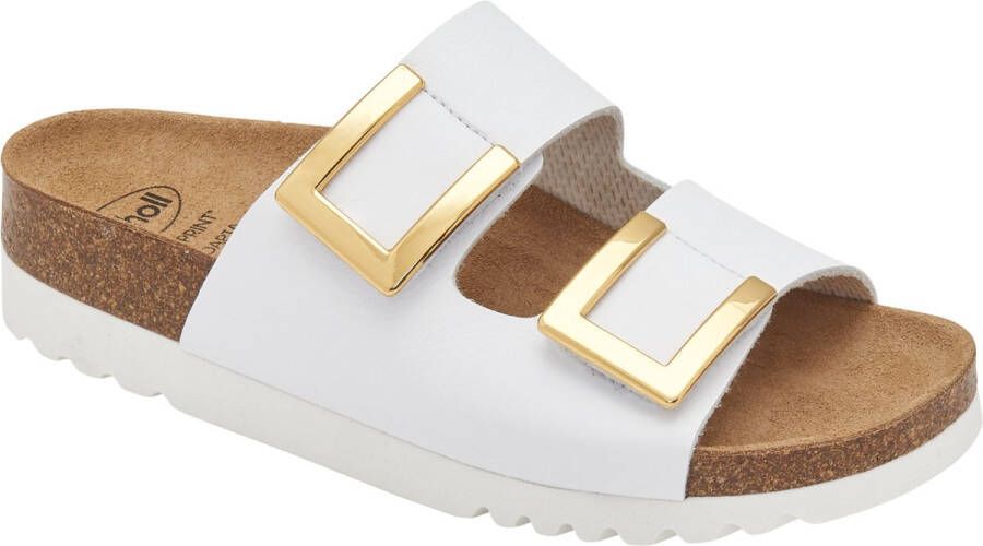 Scholl MONTEREY 2 STRAPS AD Lea-W Dames Muiltjes White