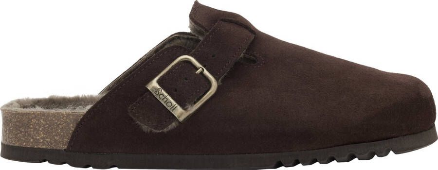 Scholl OLIVIER NEW F Suede SA Heren Clogs Dk Brown