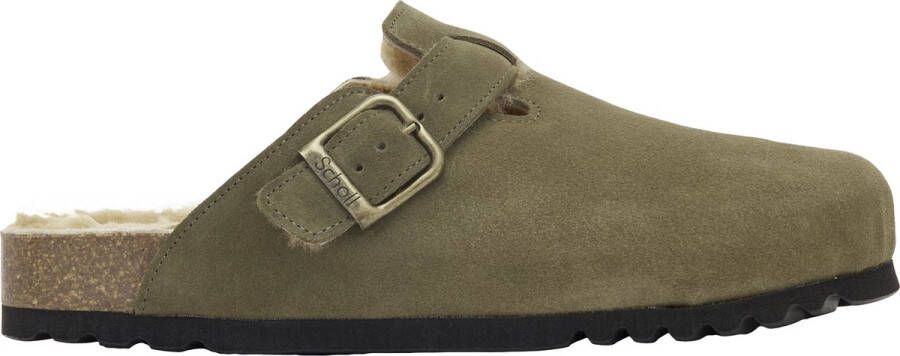 Scholl OLIVIER NEW F Suede SA Heren Clogs Khaki