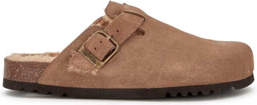 Scholl OLIVIER NEW F Suede SA Heren Clogs Taupe