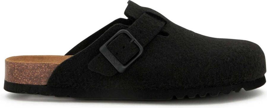 Scholl OLIVIER NEW Felt Mens Black FALSO Clogs Black