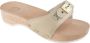 Scholl PESCURA HEEL ORIGINAL Bycast Womens Sand FALSO Mules Sand - Thumbnail 4