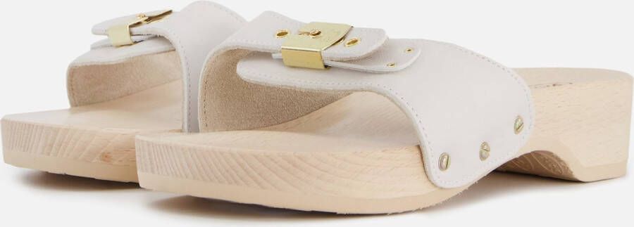 Scholl Iconic Pescura Heel White Leather Muilen