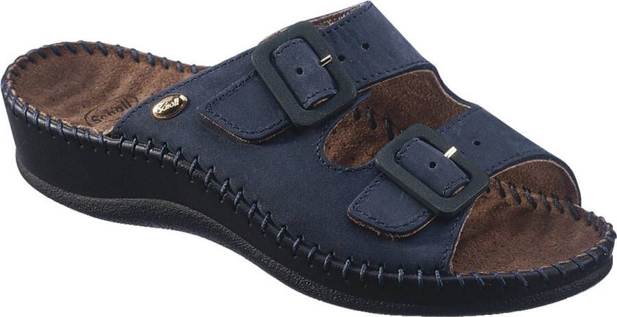 Scholl WEEKEND Nub Dames Muiltjes Navy Blue