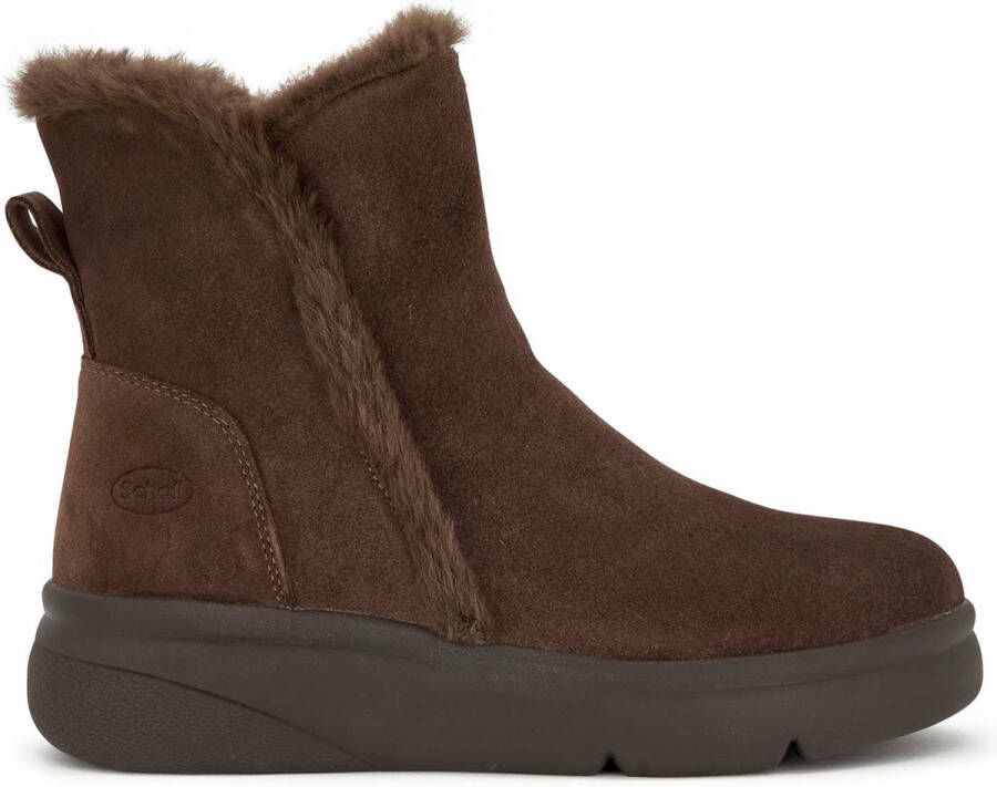 Scholl ZERMATT ZIP SueSynfur Dames Laarzen Dk Brown