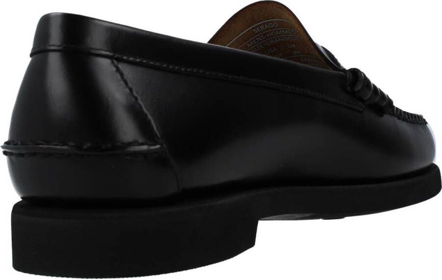 Sebago Zwarte Leren Loafers Black Heren