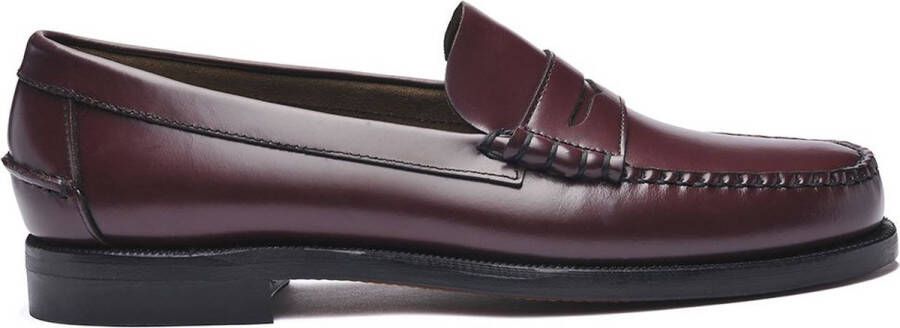 Sebago Bordeauxrode Leren Loafers voor Mannen Red Heren