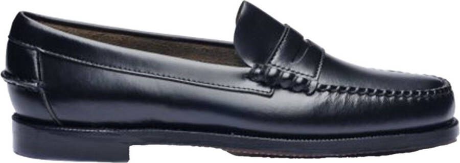 Sebago Loafer gemaakt van glad geborsteld lederen aan de hand stikseltoon op toon rubberen hak lederen zool zwart gemaakt in Mexico Compositie: leer Black Dames