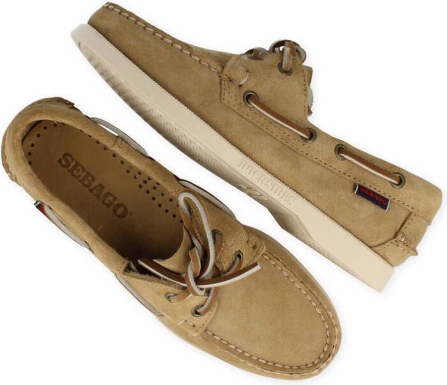 Sebago Beige Mocassins Leren Schoenen Lichtgewicht Comfort Beige Dames