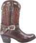 Sendra boots 15253 Debora Bruin Handgemaakt Dames Half Kuit Hoge Western Ibiza Laarzen Ronde Neus Beetje Schuine Hoge Hak Echt Leer - Thumbnail 1