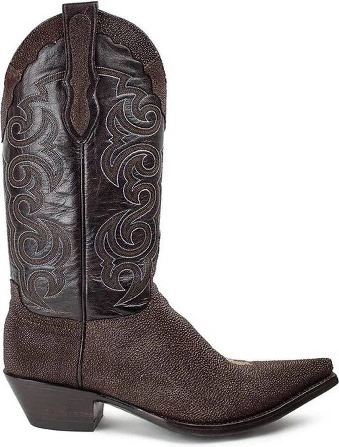 Sendra boots Texas Chocolate Cuervo Bruin Heren Spitse Exotische Cowboy Laarzen Cubaanse hak Lederen zool