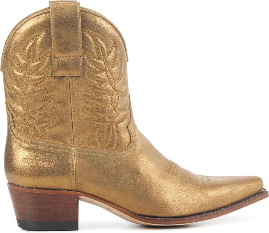 SENDRA Enkellaarsjes Dames 16576 Maat: 40 Materiaal: Leer Kleur: Goud