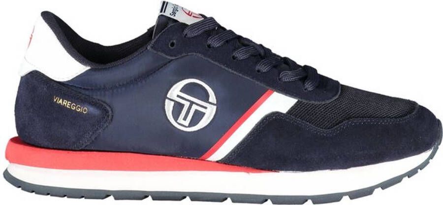 Sergio Tacchini Elegante Blauwe Viareggio Sneakers met Borduurwerk Blue Heren