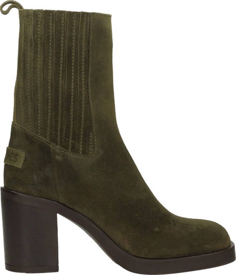 Shabbies Amsterdam Chelsea Boot Gewaxt Leer Olijf Dames Laarzen