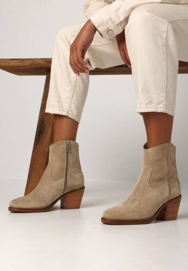 Shabbies Amsterdam Shabbies Joolz Ankie Enkellaarsjes Enkelboots met rits Dames Beige - Foto 7