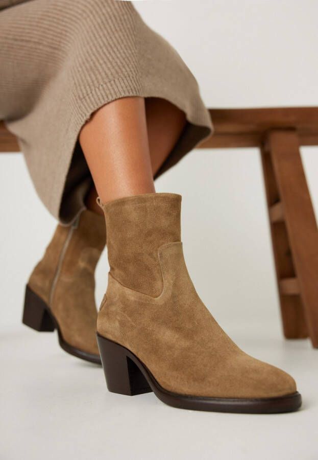 Shabbies Amsterdam Shabbies Julie Ankle Boot Enkellaarsjes Enkelboots met rits Dames Beige - Foto 7