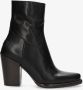 Shabbies Amsterdam Shabbies Loju Bootie Enkellaarsjes Enkelboots met rits Dames Zwart - Thumbnail 2