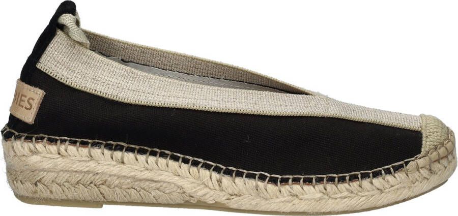 Shabbies Amsterdam Espadrille Palma Kimono Canvas Zwart