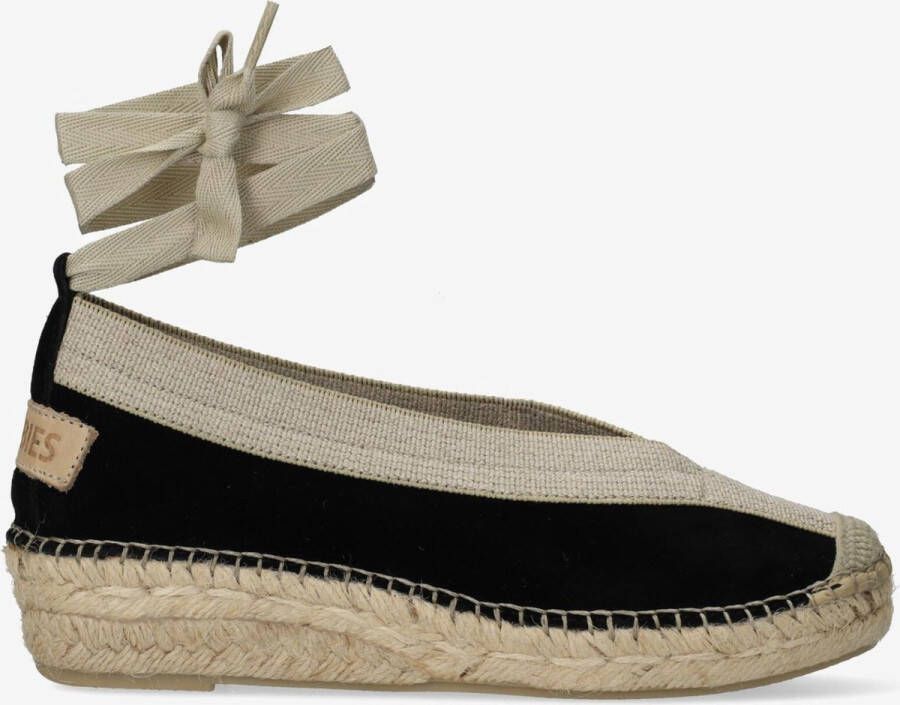 Shabbies Amsterdam Espadrille Palma Kimono Suède Zwart