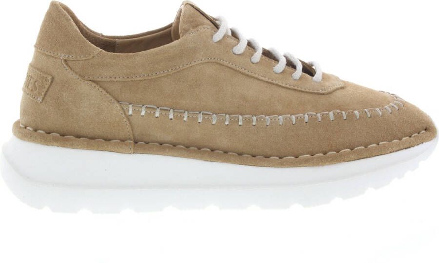 SHABBIES Lage Sneakers Dames Santi Run Maat: 41 Materiaal: Suède Kleur: Cognac