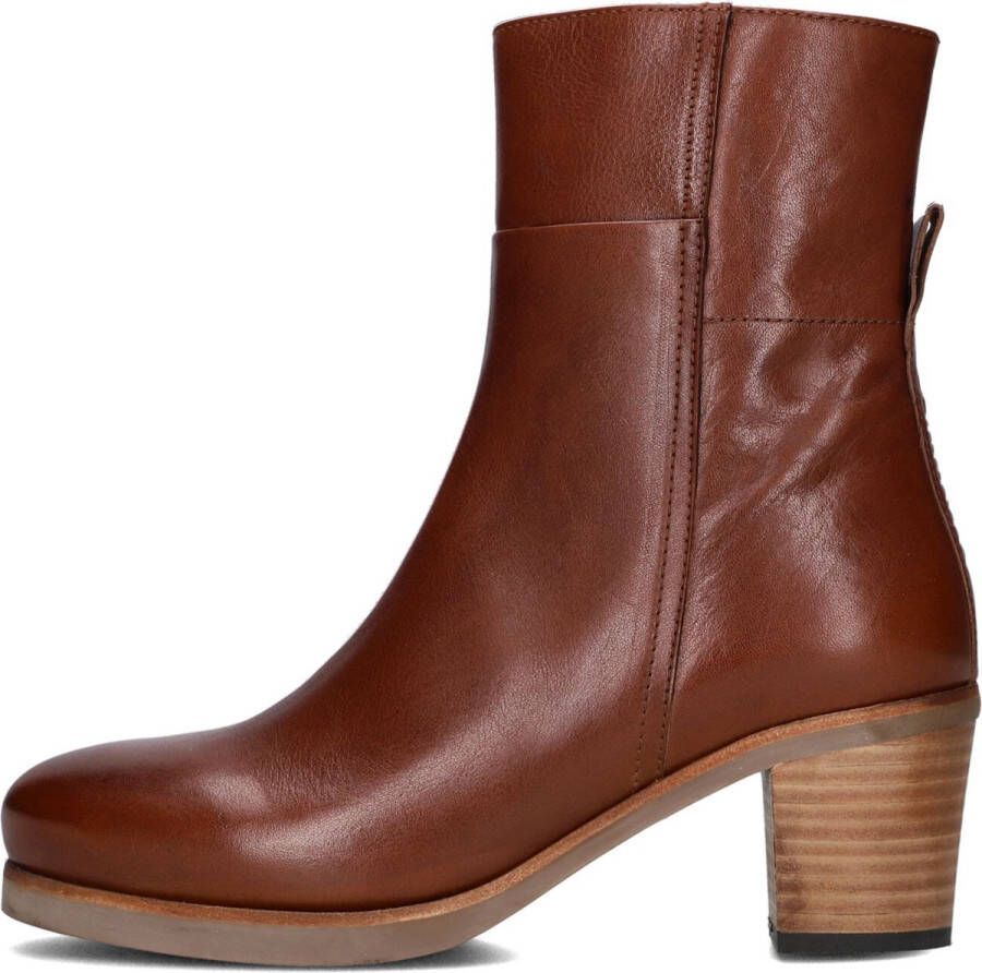 Shabbies Amsterdam Shabbies Lieve G Ankle Boot Enkellaarsjes Enkelboots met rits Dames Cognac