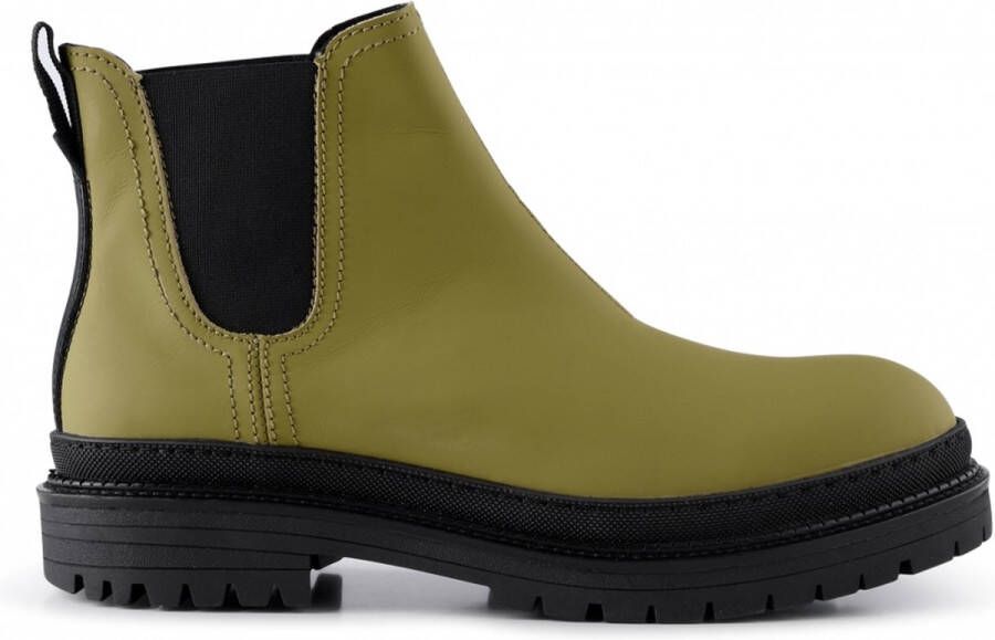 Shoe the Bear Arvid chelsea boot leer Khaki Groen Green Heren