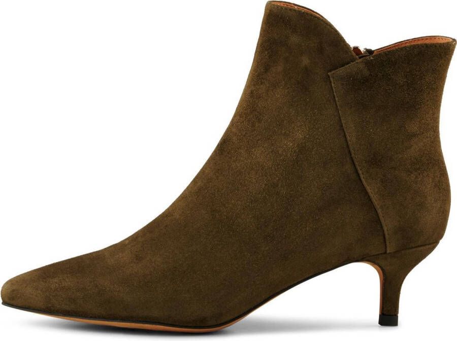 Shoe the Bear Saga Zip Dames Suede Booties Green Dames