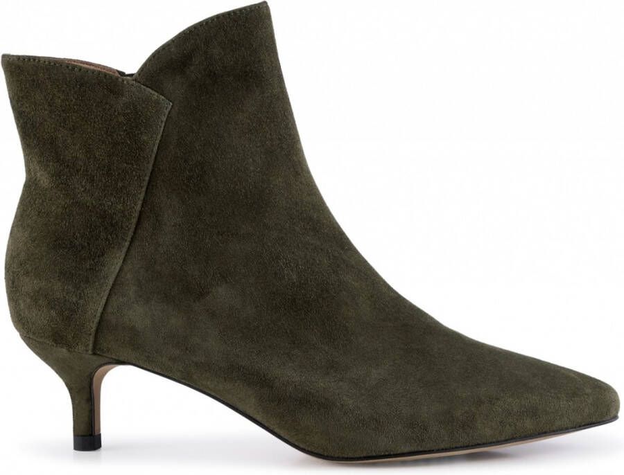 Shoe the Bear Saga Zip Dames Suede Booties Groen Dames