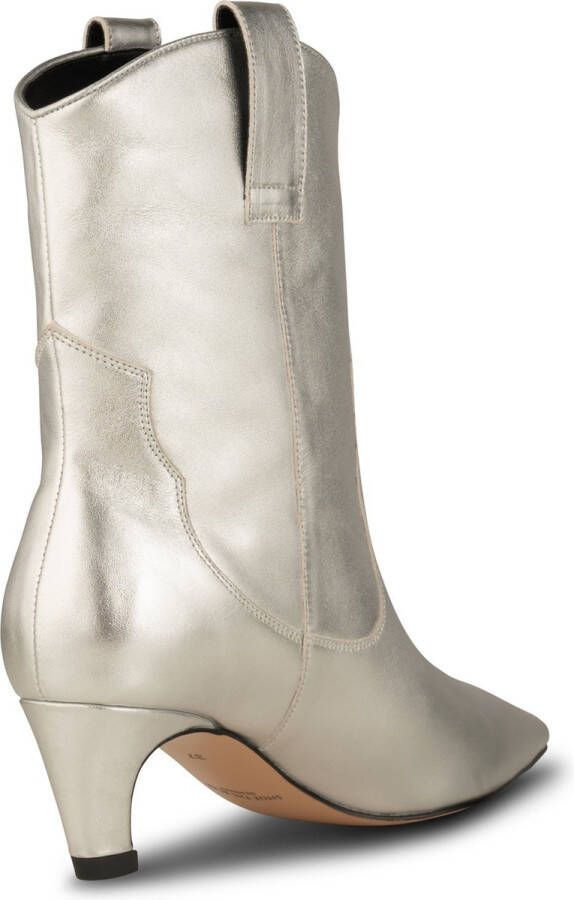 Shoe the Bear Metallic Western-geïnspireerde Puntige Neus Laarzen Gray Dames